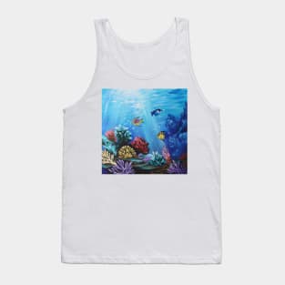 Blue Underwater Under the Sea Coral Reef Aquarium Saltwater Fish Tank Top